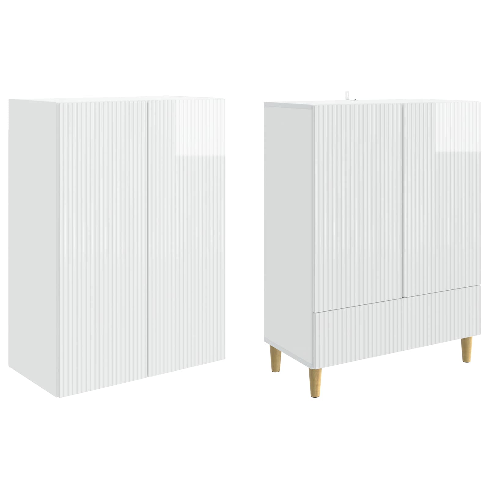 vidaXL Cabinet Set 2 pcs High Gloss White Engineered Wood 4