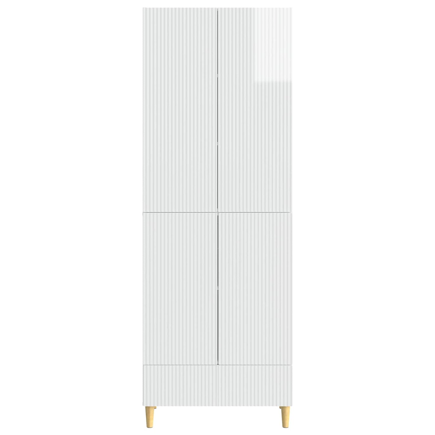 vidaXL Cabinet Set 2 pcs High Gloss White Engineered Wood 5