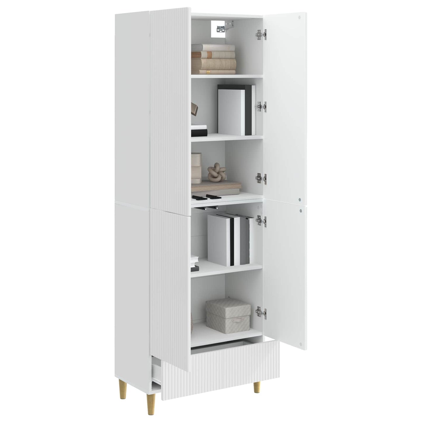 vidaXL Cabinet Set 2 pcs High Gloss White Engineered Wood 3