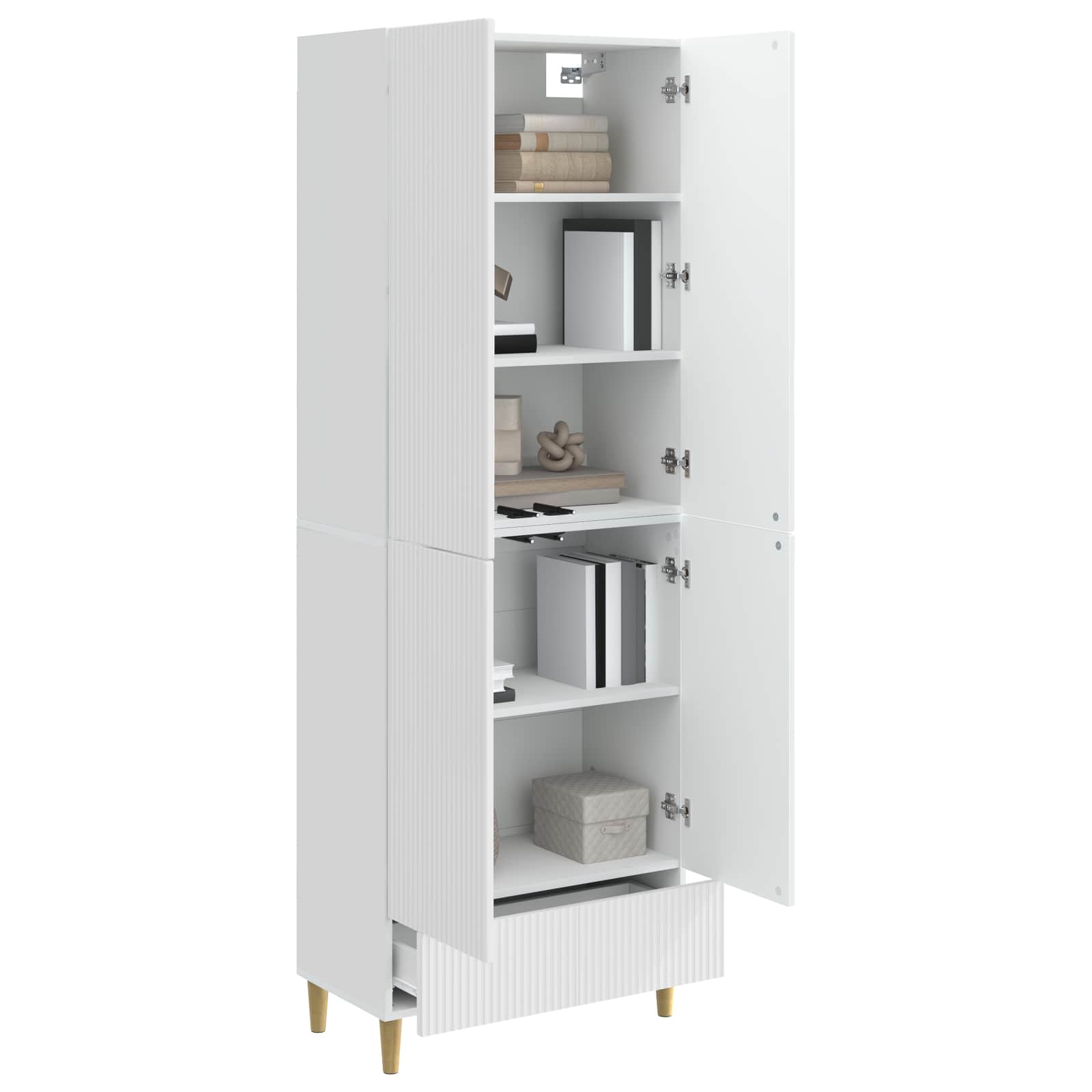 vidaXL Cabinet Set 2 pcs High Gloss White Engineered Wood 3