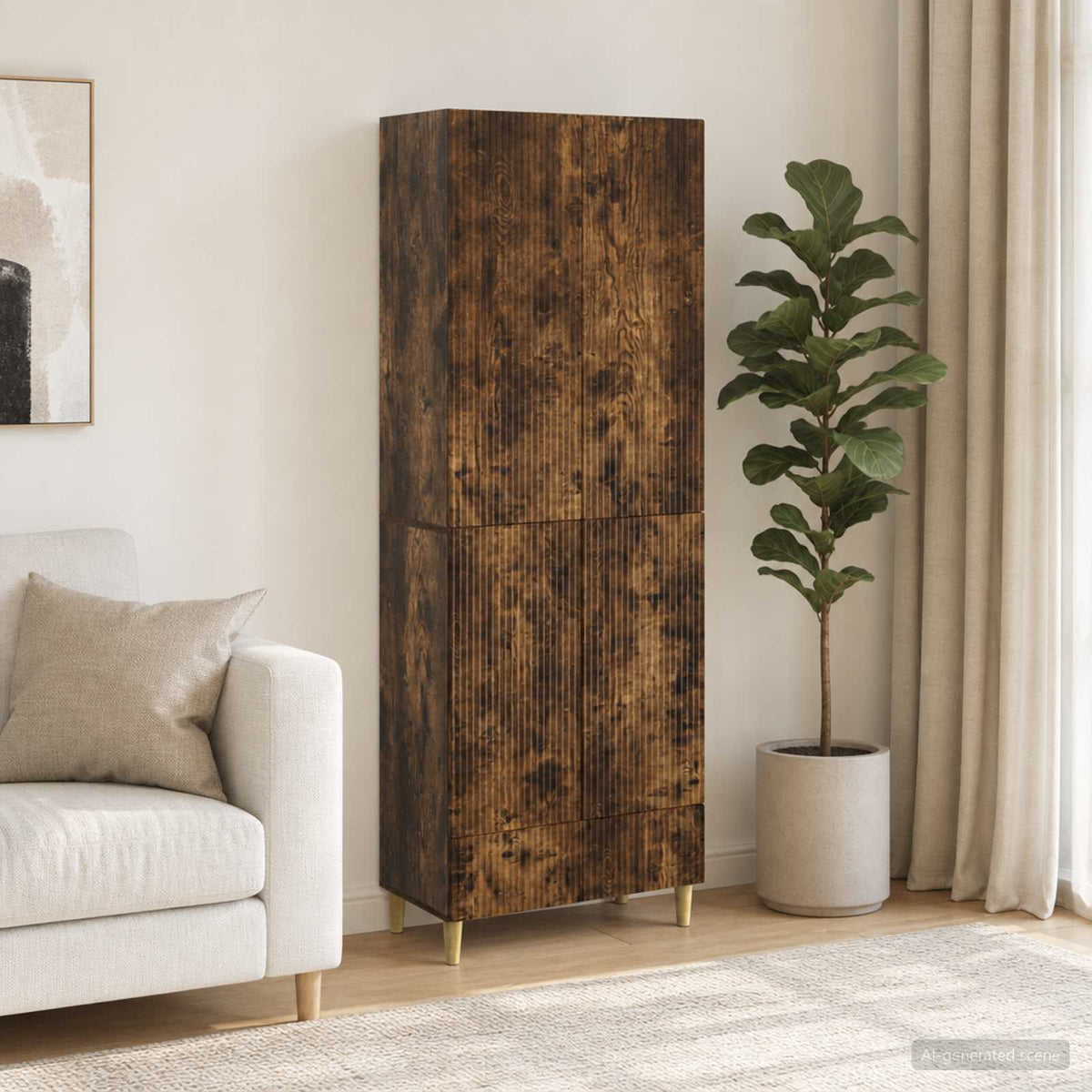 Cabinet Set 2 pcs Engineered Wood Smoked oak
