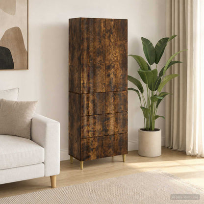 Cabinet Set 2 pcs Engineered Wood Smoked oak