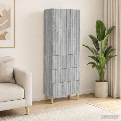 Cabinet Set 2 pcs Engineered Wood Grey sonoma