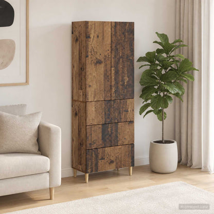 Cabinet Set 2 pcs Engineered Wood Old wood