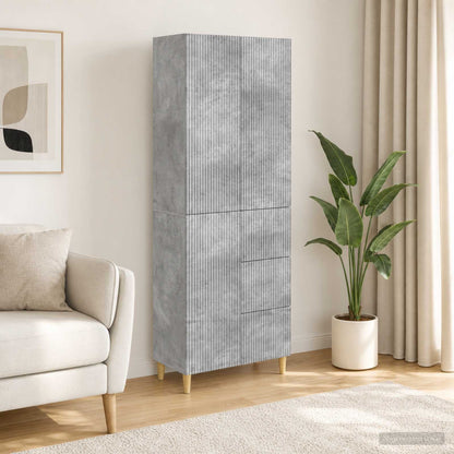 Cabinet Set 2 pcs Engineered Wood Concrete grey