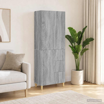 Cabinet Set 2 pcs Engineered Wood Grey sonoma