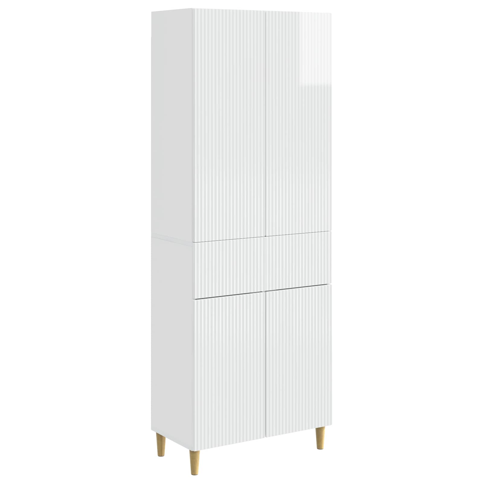vidaXL Cabinet Set 2 pcs High Gloss White Engineered Wood 2