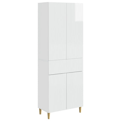 vidaXL Cabinet Set 2 pcs High Gloss White Engineered Wood 2