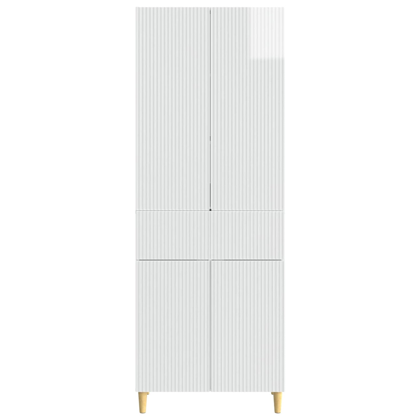vidaXL Cabinet Set 2 pcs High Gloss White Engineered Wood 5