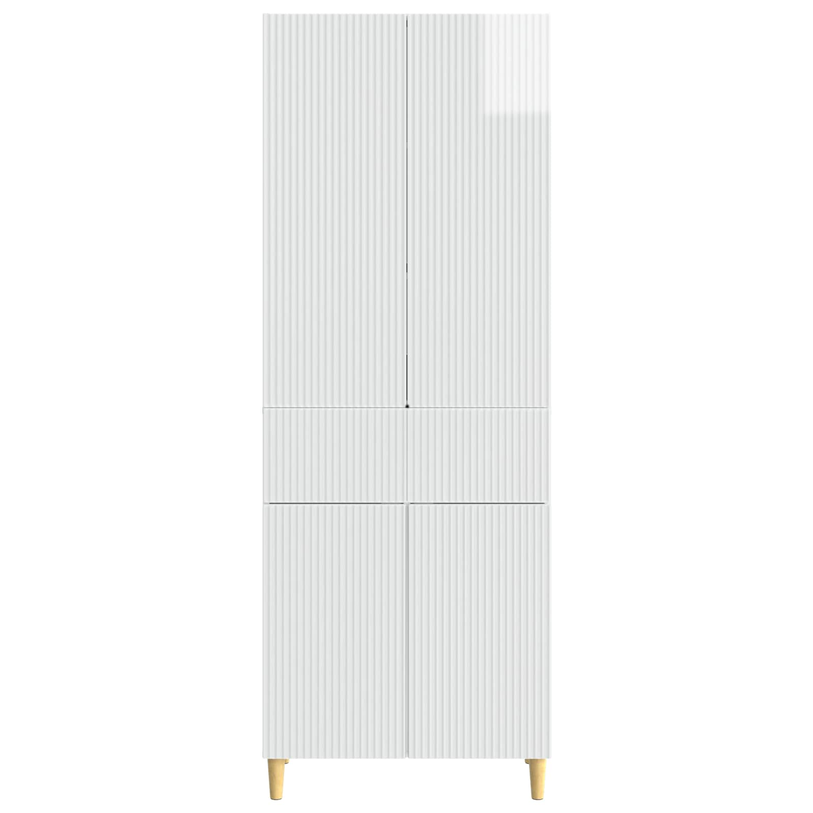 vidaXL Cabinet Set 2 pcs High Gloss White Engineered Wood 5