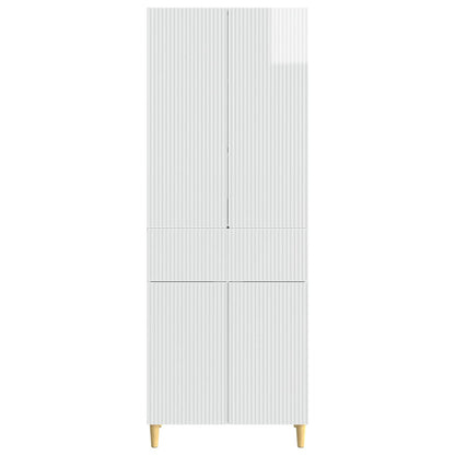 vidaXL Cabinet Set 2 pcs High Gloss White Engineered Wood 5