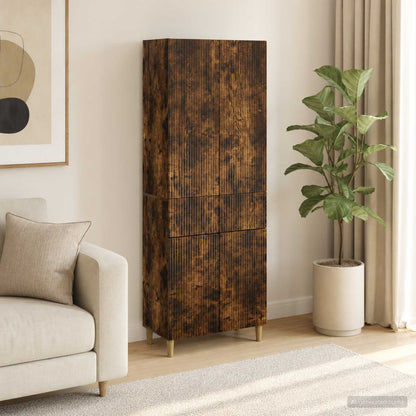 Cabinet Set 2 pcs Engineered Wood Smoked oak