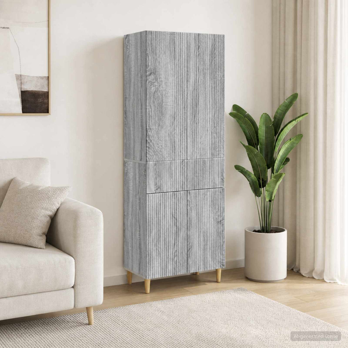 Cabinet Set 2 pcs Engineered Wood Grey sonoma