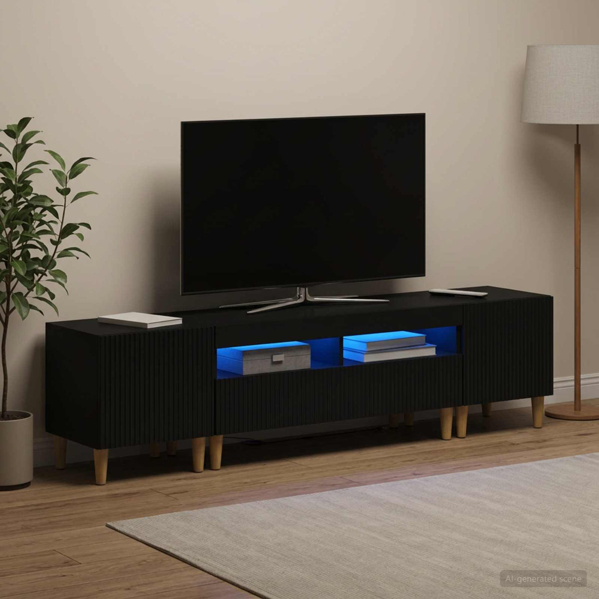 vidaXL 3 Piece LED TV Cabinet ARNHEM 3 pcs Engineered Wood