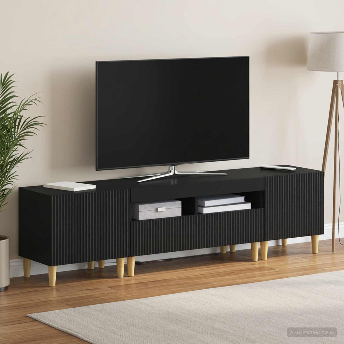 vidaXL 3 Piece LED TV Cabinet ARNHEM 3 pcs Engineered Wood