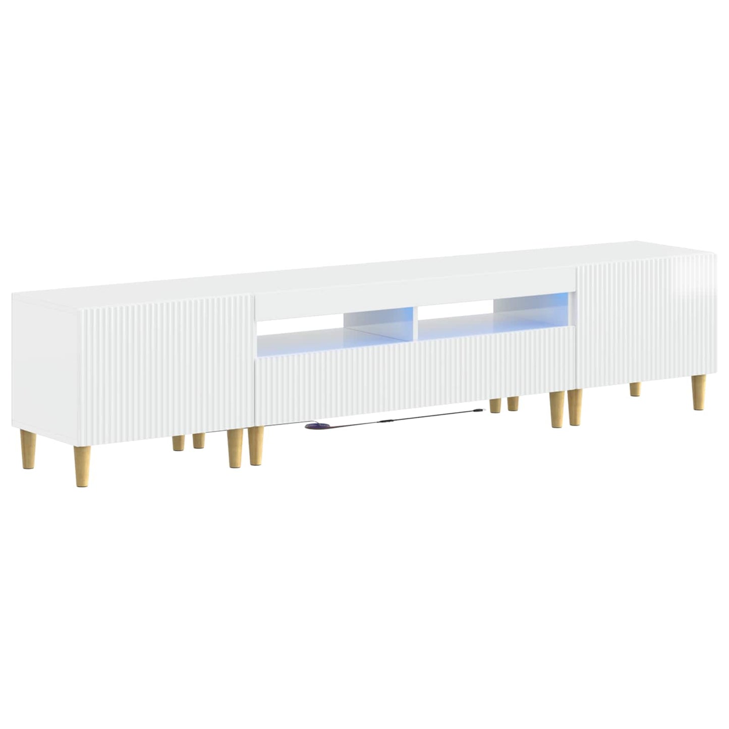 vidaXL 5 Piece LED TV Cabinet High Gloss White Engineered Wood 2