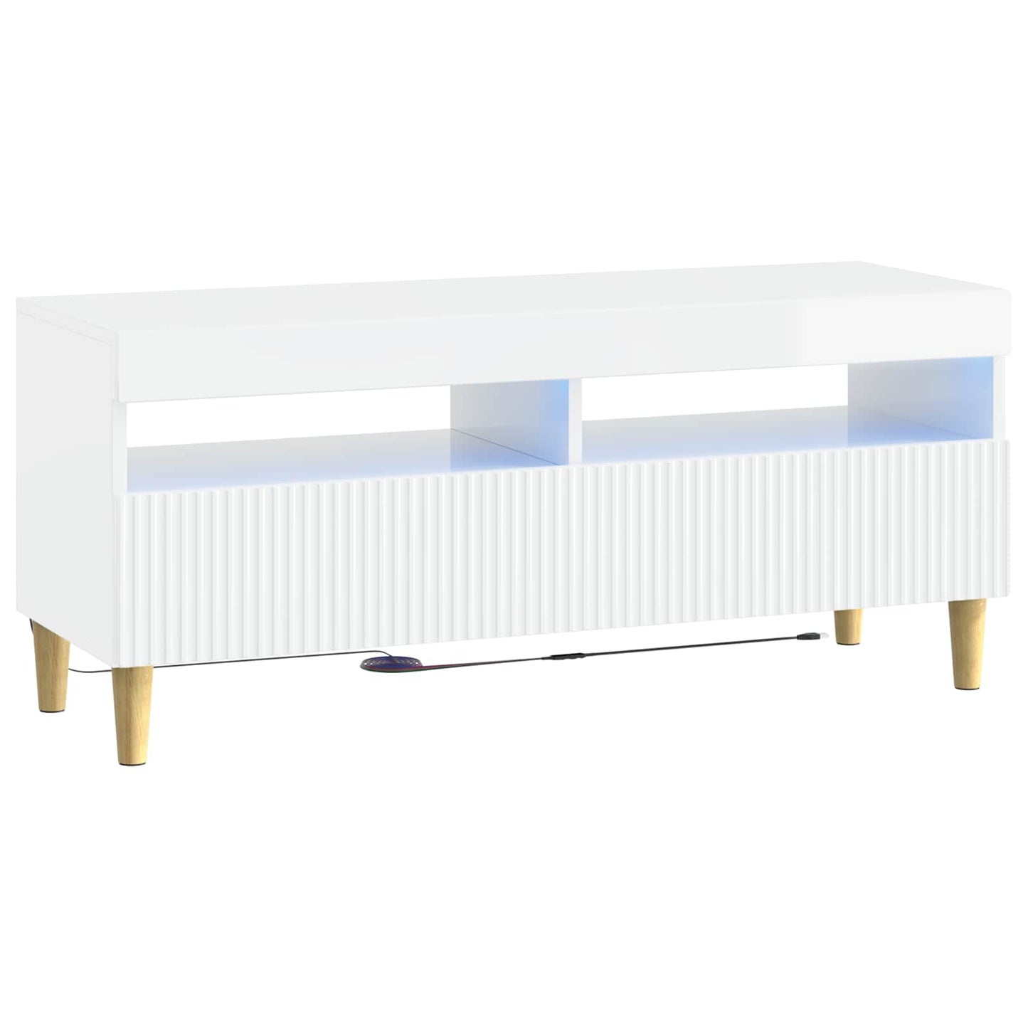 vidaXL 5 Piece LED TV Cabinet High Gloss White Engineered Wood 5