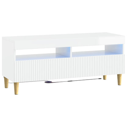 vidaXL 5 Piece LED TV Cabinet High Gloss White Engineered Wood 5