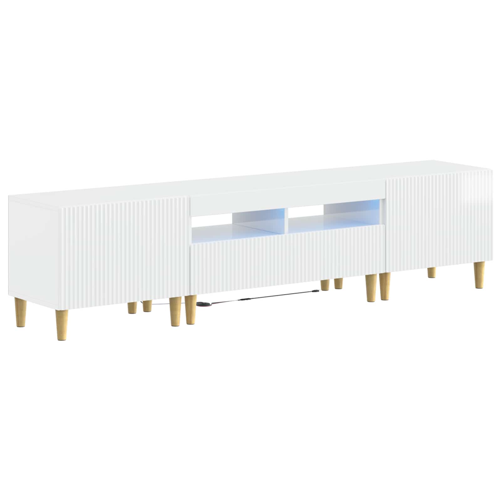 vidaXL 5 Piece LED TV Cabinet High Gloss White Engineered Wood 2