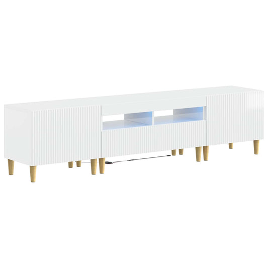 vidaXL 5 Piece LED TV Cabinet High Gloss White Engineered Wood 2