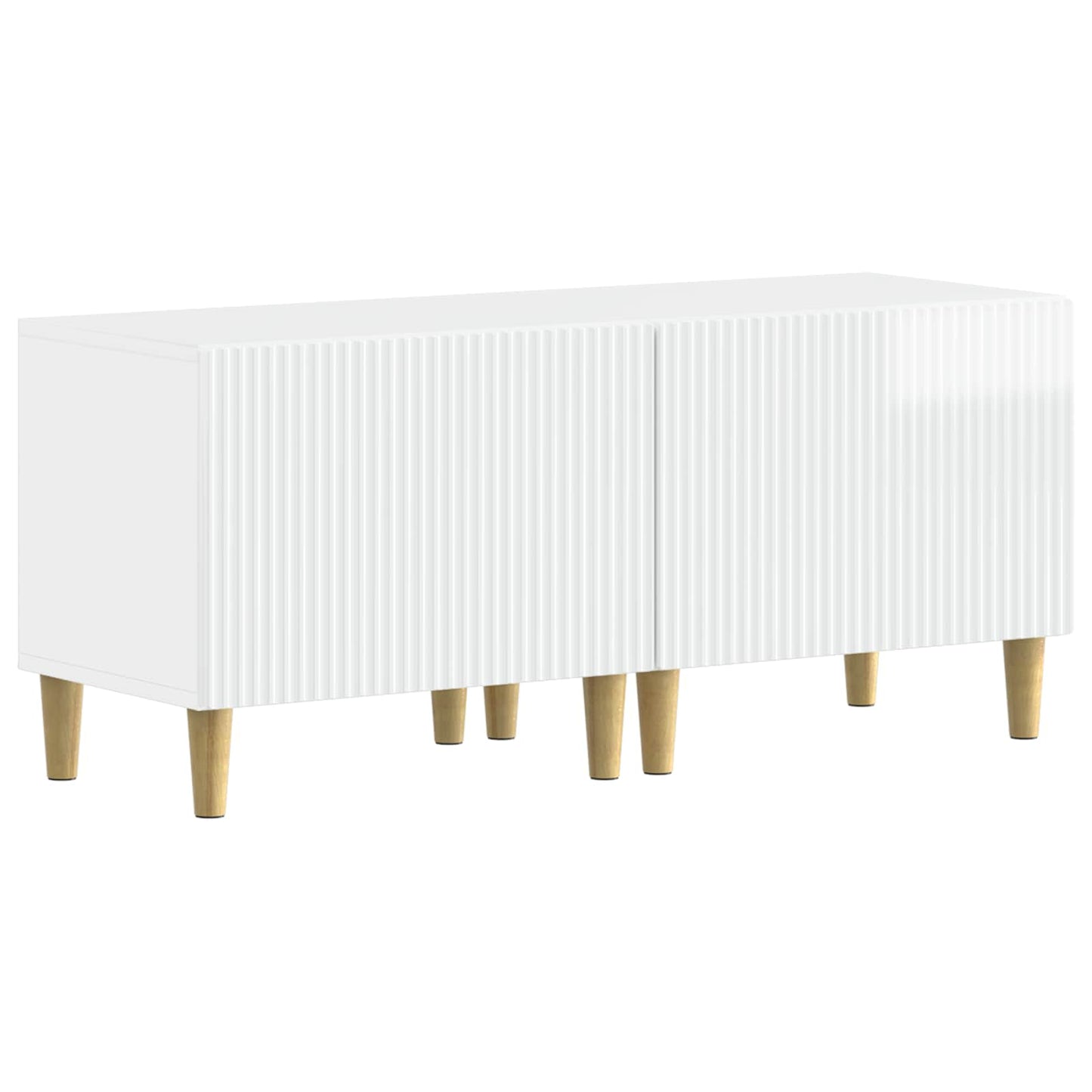 vidaXL 5 Piece LED TV Cabinet High Gloss White Engineered Wood 4