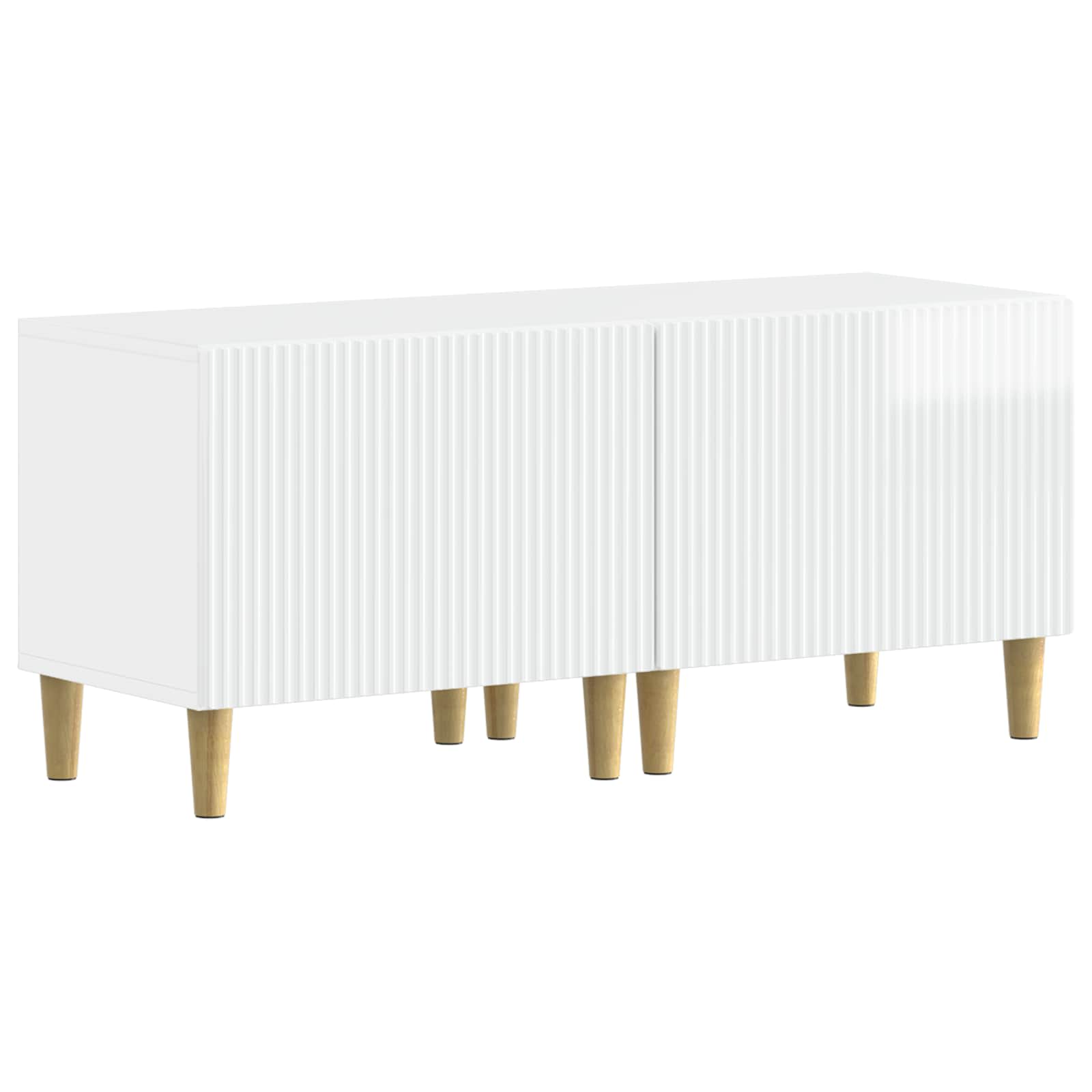 vidaXL 5 Piece LED TV Cabinet High Gloss White Engineered Wood 4