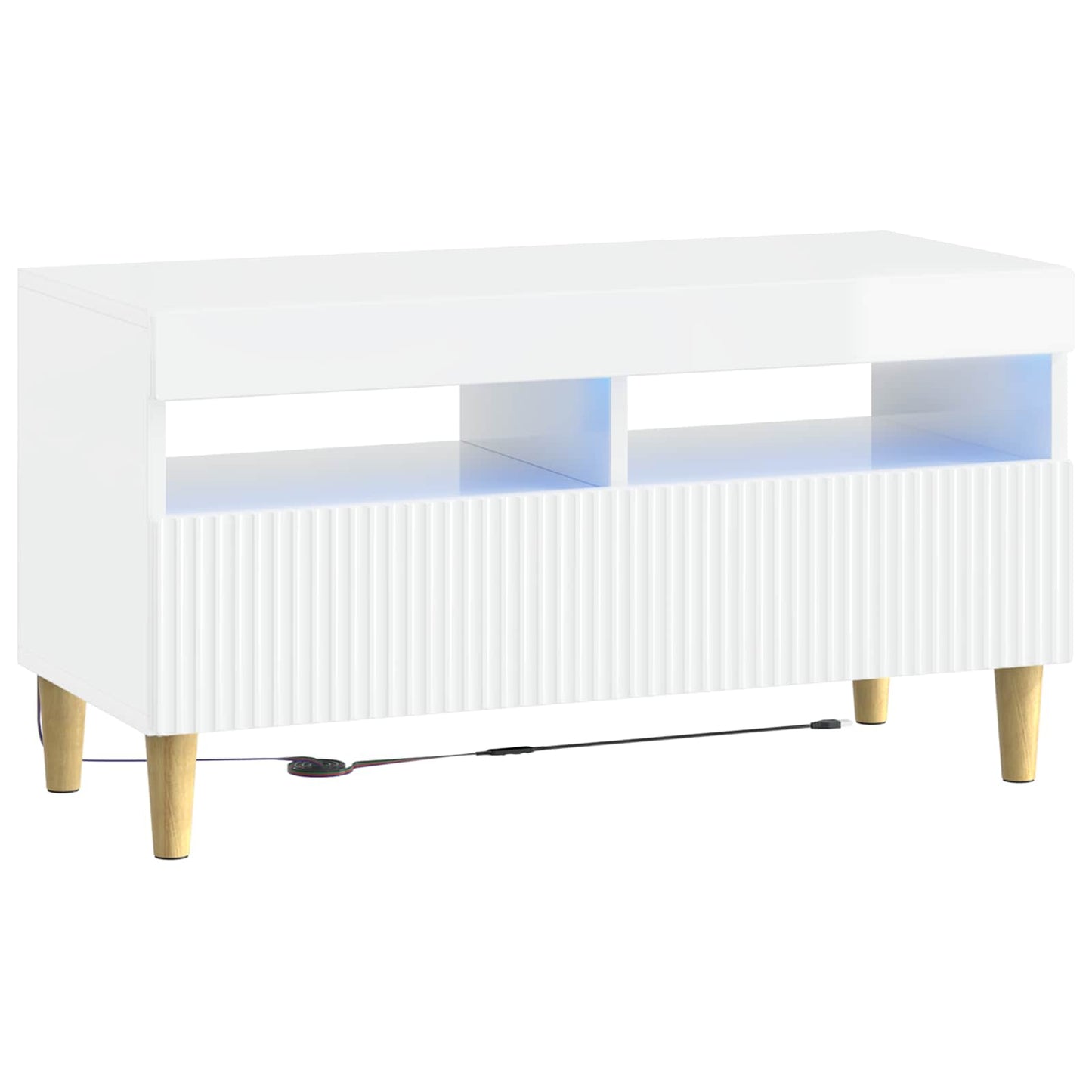 vidaXL 5 Piece LED TV Cabinet High Gloss White Engineered Wood 5