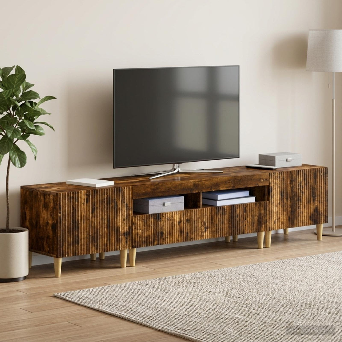 vidaXL 3 Piece LED TV Cabinet ARNHEM 3 pcs Engineered Wood