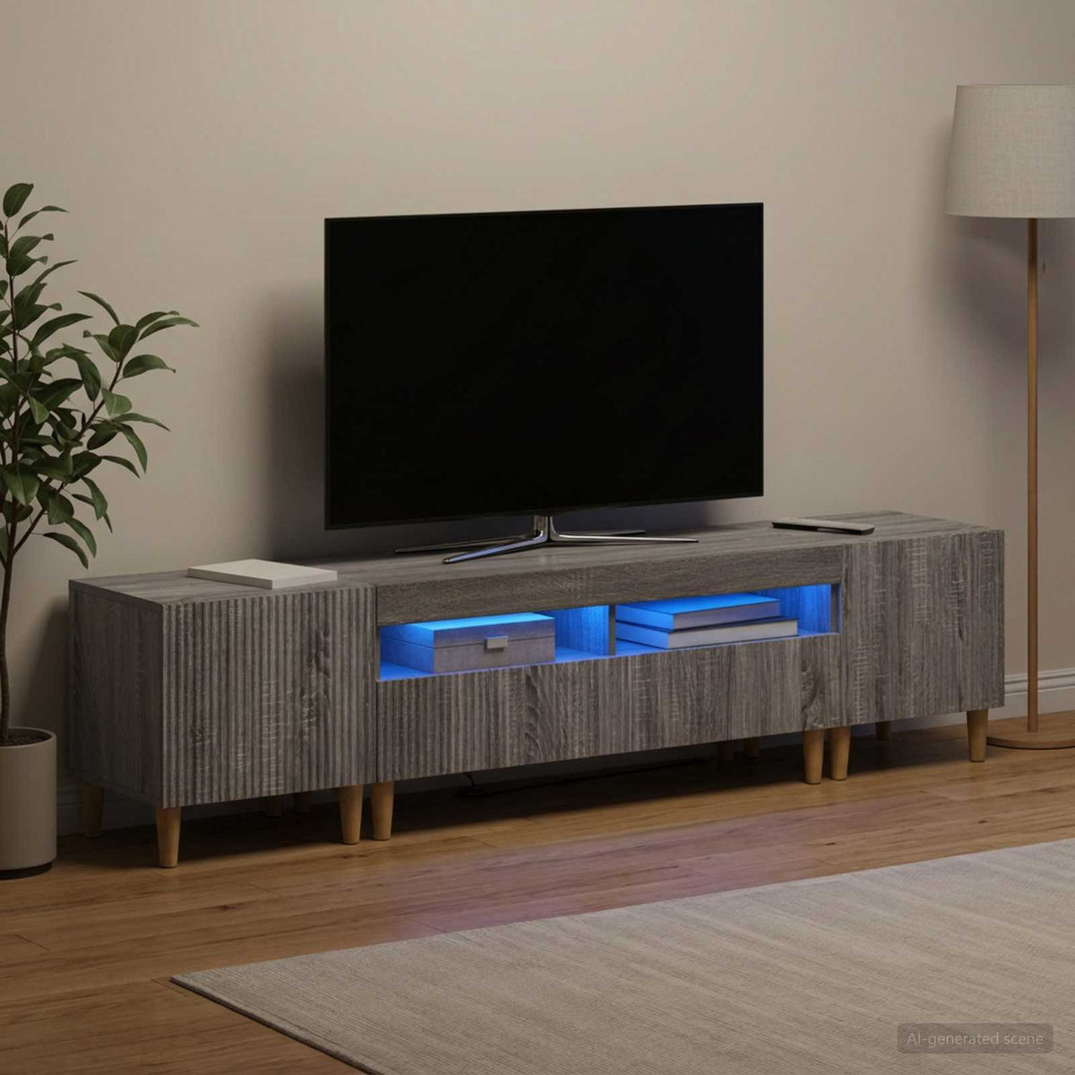 vidaXL 3 Piece LED TV Cabinet ARNHEM 3 pcs Engineered Wood