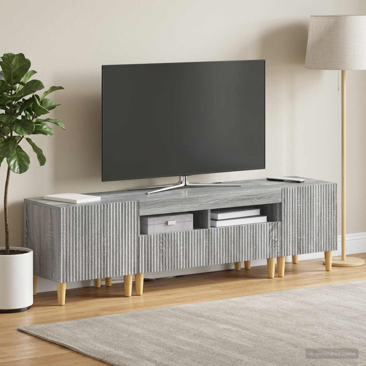 vidaXL 3 Piece LED TV Cabinet ARNHEM 3 pcs Engineered Wood