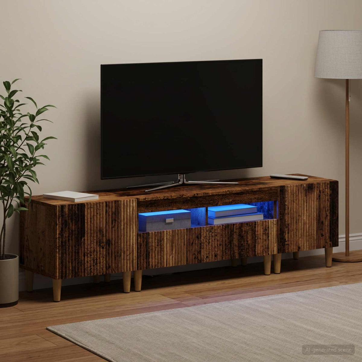 vidaXL 3 Piece LED TV Cabinet ARNHEM 3 pcs Engineered Wood