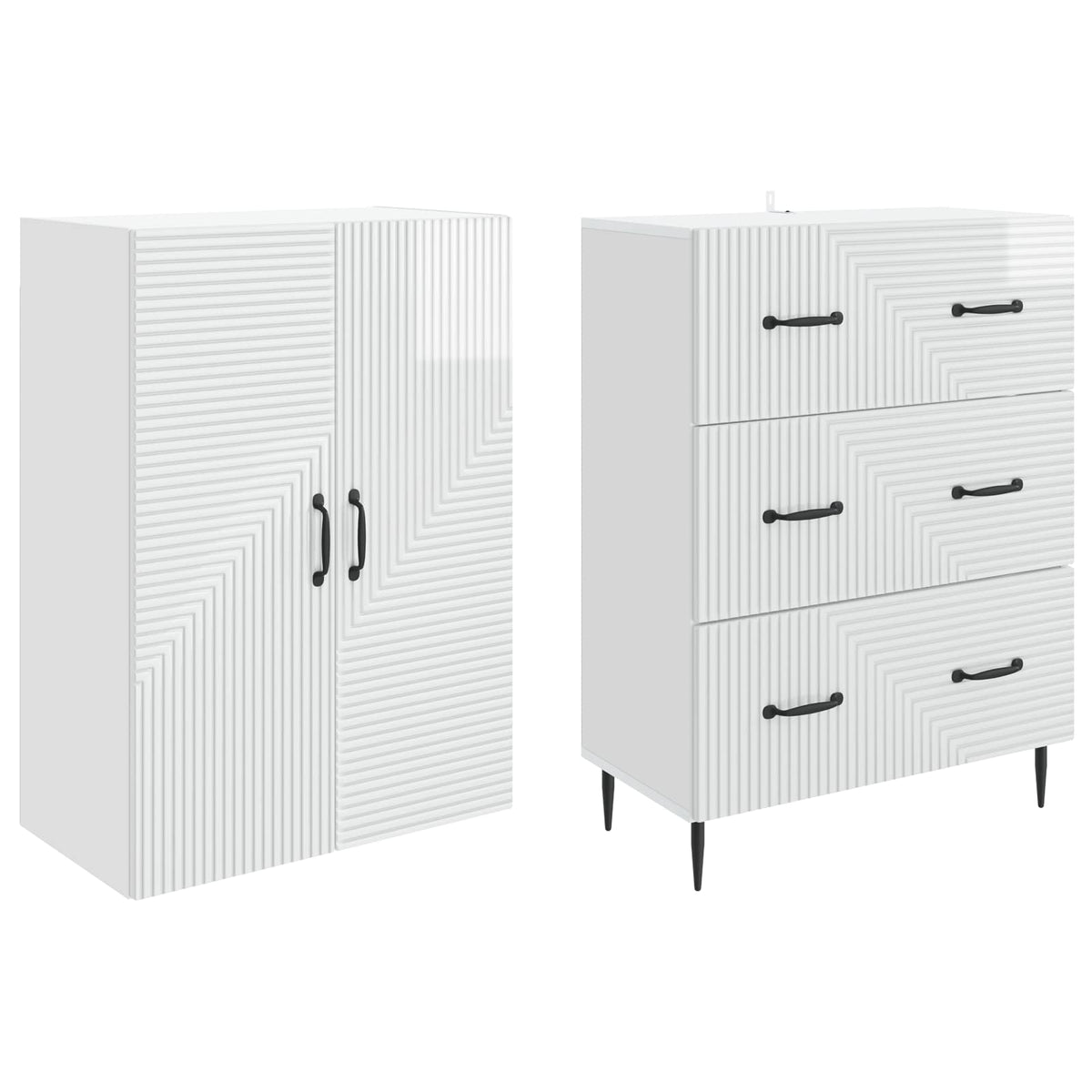 vidaXL Cabinet Set 2 pcs 66 x 34.5 x 90 cm Engineered Wood 4