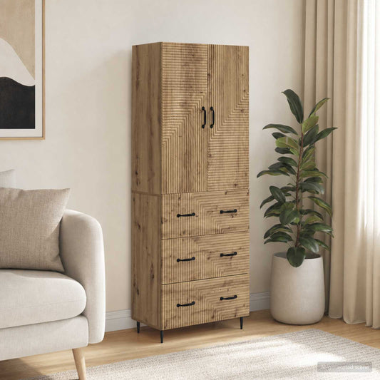 Cabinet Set 2 pcs 66 x 34.5 x 90 cm Engineered Wood Artisan oak