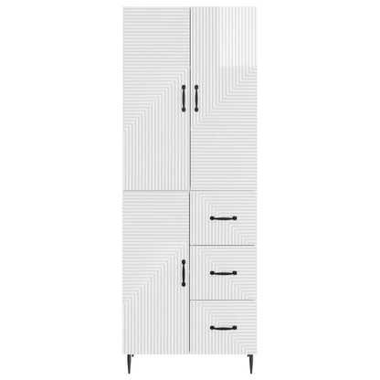 vidaXL Cabinet Set 2 pcs High Gloss White Engineered Wood 5