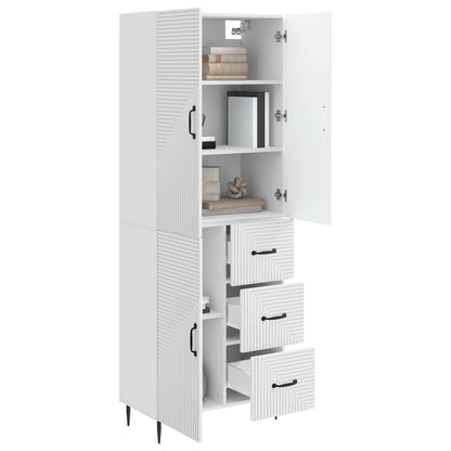 vidaXL Cabinet Set 2 pcs High Gloss White Engineered Wood 3