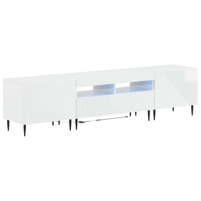 vidaXL 3 Piece LED TV Cabinet High Gloss White Engineered Wood 2