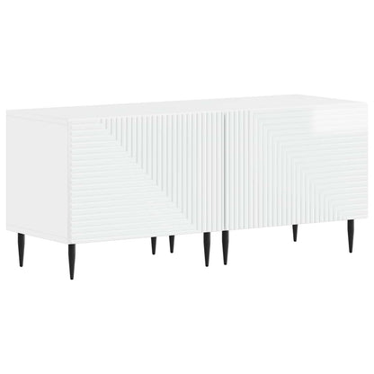 vidaXL 3 Piece LED TV Cabinet High Gloss White Engineered Wood 4