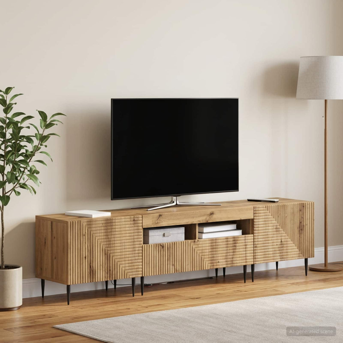 vidaXL 3 Piece LED TV Cabinet Engineered Wood