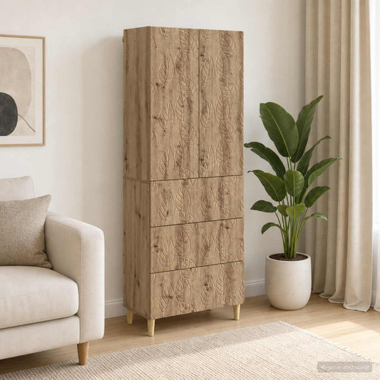 Cabinet Set 2 pcs 66 x 34.5 x 90 cm Engineered Wood Artisan oak