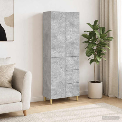 Cabinet Set 2 pcs 66 x 34.5 x 90 cm Engineered Wood Concrete grey