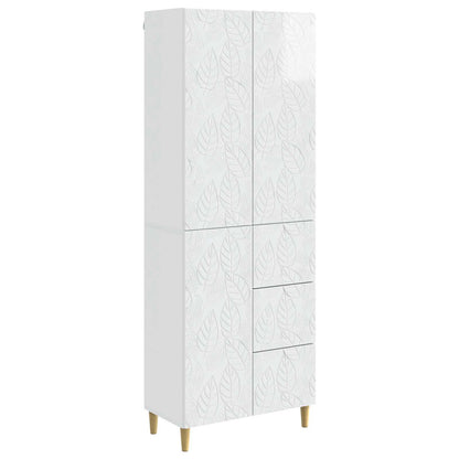 Cabinet Set 2 pcs 66 x 34.5 x 90 cm Engineered Wood High gloss white