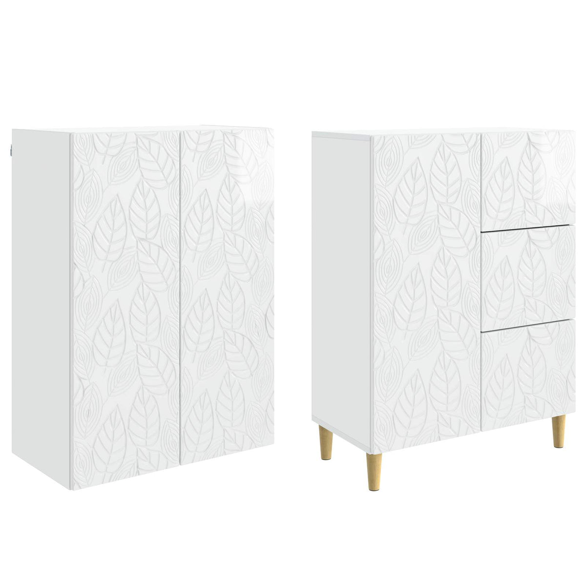 vidaXL Cabinet Set 2 pcs High Gloss White 66 x 34.5 x 90 cm 4