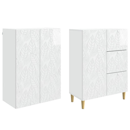 vidaXL Cabinet Set 2 pcs High Gloss White 66 x 34.5 x 90 cm 4