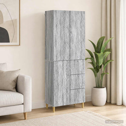 Cabinet Set 2 pcs 66 x 34.5 x 90 cm Engineered Wood Grey sonoma