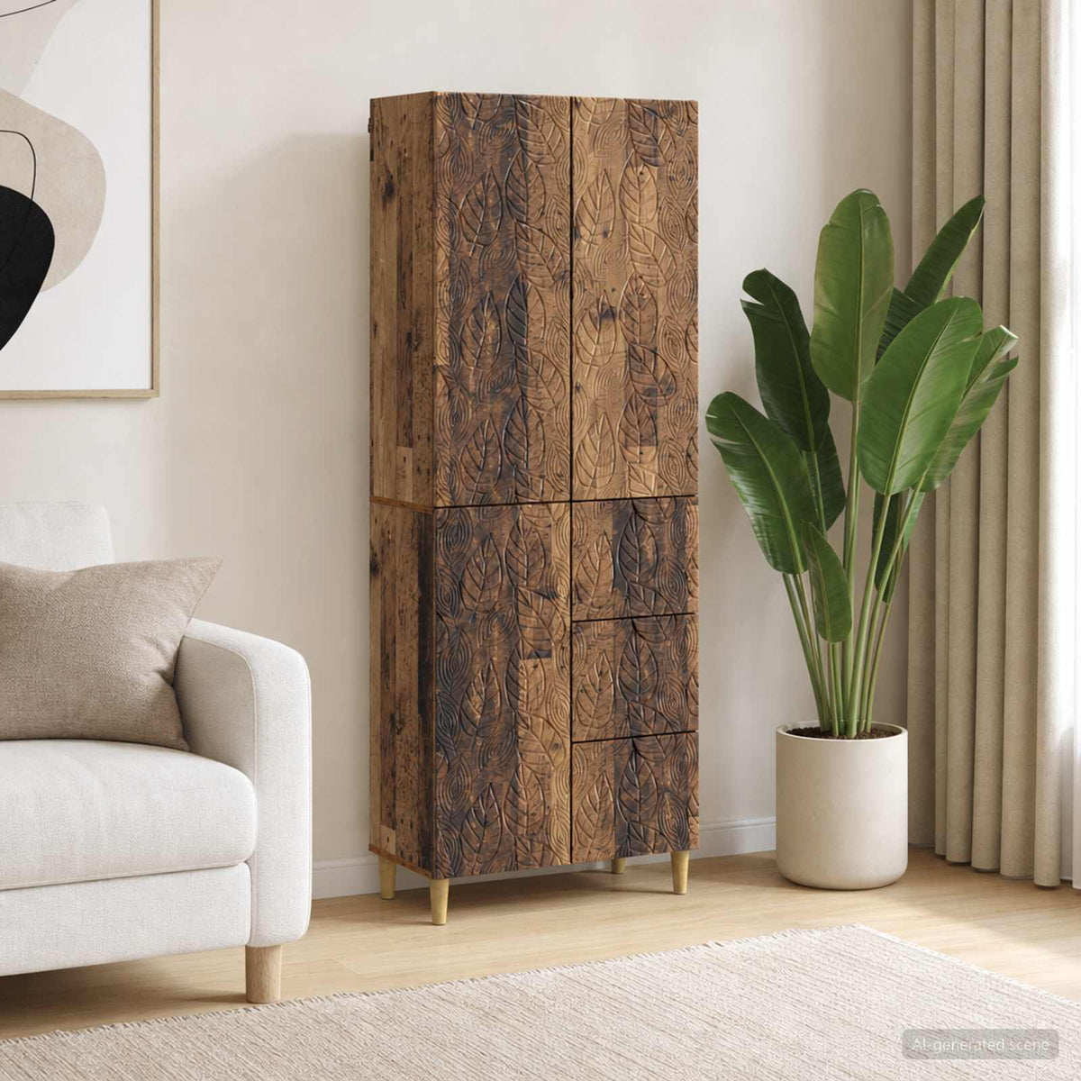 Cabinet Set 2 pcs 66 x 34.5 x 90 cm Engineered Wood Old wood