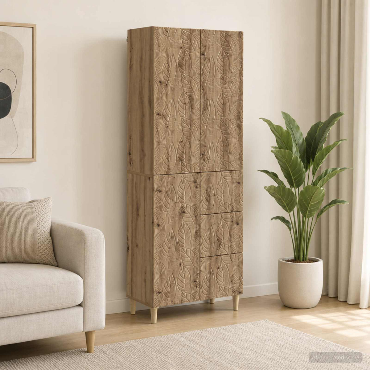 Cabinet Set 2 pcs 66 x 34.5 x 90 cm Engineered Wood Artisan oak