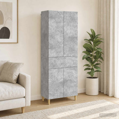 Cabinet Set 2 pcs Engineered Wood Concrete grey