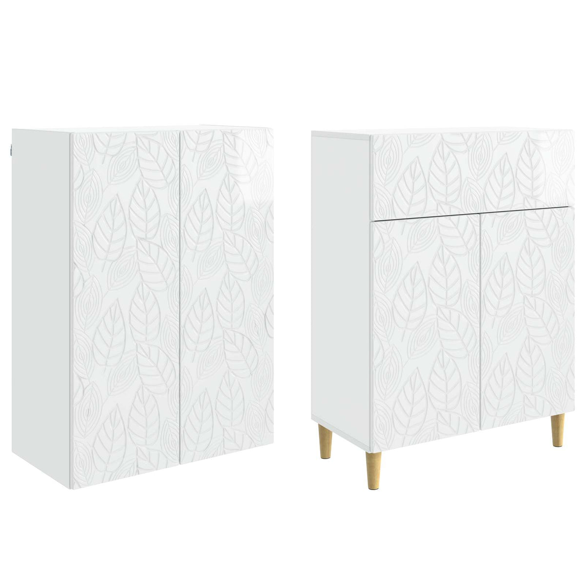 vidaXL Cabinet Set 2 pcs High Gloss White Engineered Wood 4