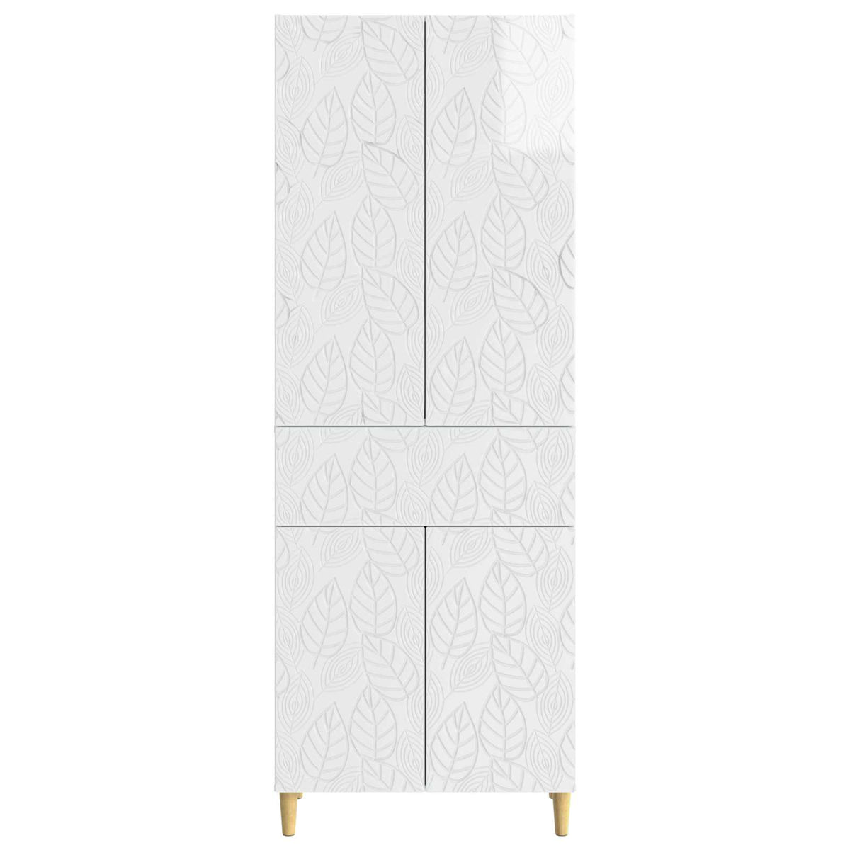 vidaXL Cabinet Set 2 pcs High Gloss White Engineered Wood 5