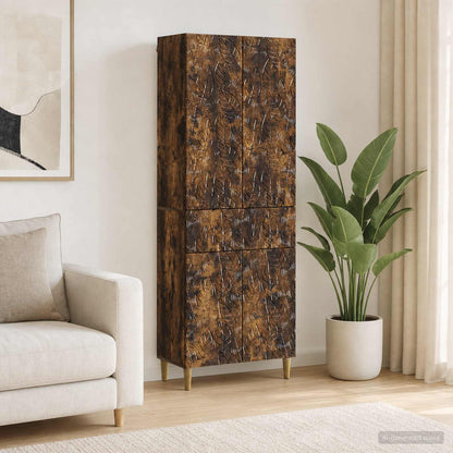 Cabinet Set 2 pcs Engineered Wood Smoked oak